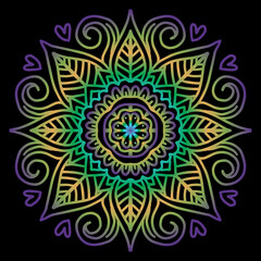 Vector circle of mandala with floral ornament pattern.