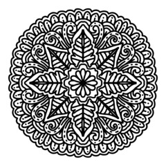 Vector circle of mandala with floral ornament pattern.