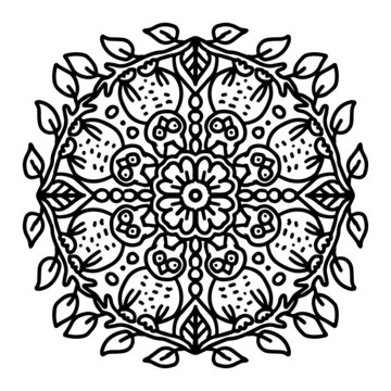 Vector circle of mandala with owl ornament pattern.