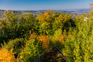 Burgruine Scharfenburg im herbstlichen Kleid bei Thal - Thüringen
