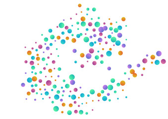 Multicolored Round Fun Vector  White Background.
