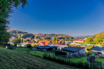 Burgruine Scharfenburg im herbstlichen Kleid bei Thal - Thüringen