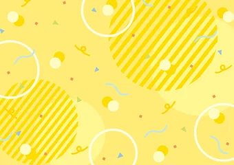 Fotobehang 幾何学模様のポップな背景　黄色 © pico