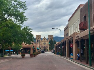 American City / Santa Fe Main Street.
The cityscape of Santa Fe, New Mexico, the second oldest city in the United States.