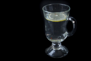 glass of water with lemon