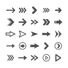 Arrow icons set. Collection of vector arrows. Simple vectors.
