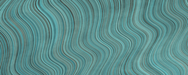 Fototapeta na wymiar Wavy abstract turquoise line background