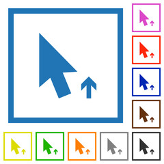 Arrow cursor up solid flat framed icons