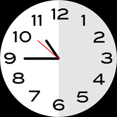 Quarter to 11 o'clock analog clock icon