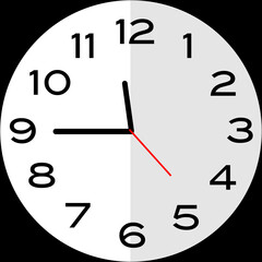 Quarter to 12 o'clock analog clock icon