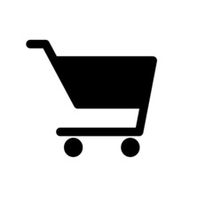 Shopping Cart Icon vector icon on a white background.