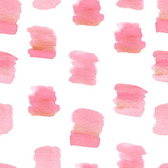 Watercolor pink abstract background. Hand painted seamless pattern clipart.