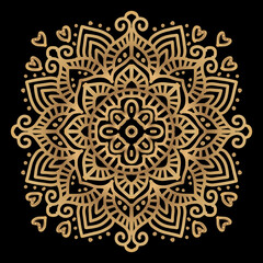 Hand draw of mandala with floral ornament pattern.