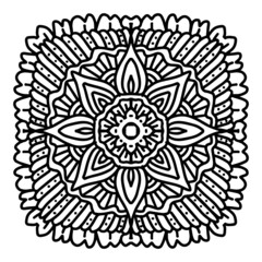 Hand draw of mandala with floral ornament pattern.