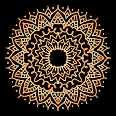 Hand draw of mandala with floral ornament pattern.