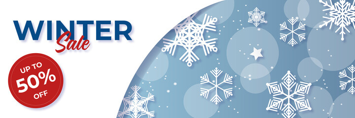 Winter christmas sale banner