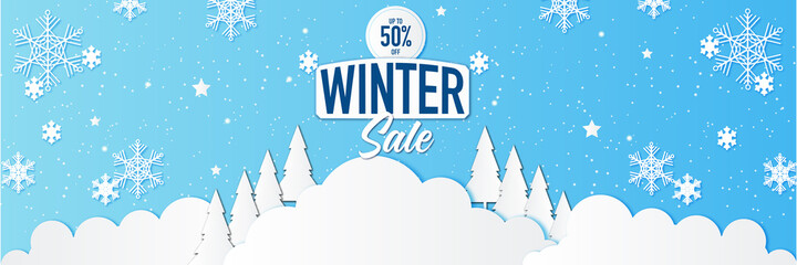 Winter christmas sale banner