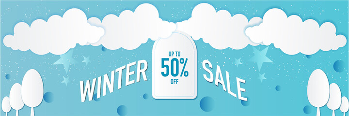 Winter christmas sale banner