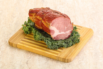 Delicous pork cured meat isolated