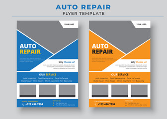 Auto Repair Flyer Template, Automobile Service flyer