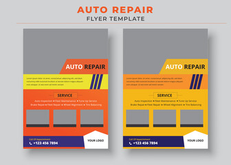 Auto Repair Flyer Template, Automobile Service flyer