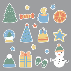 Fototapeta na wymiar Vector Christmas tags for gifts or stickers