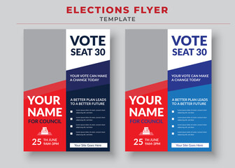 Elections Flyer Template, Political Flyer, Vote Flyer - obrazy, fototapety, plakaty