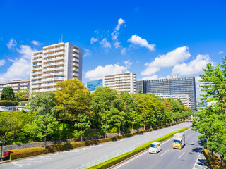 マンションが建ち並ぶ住宅街