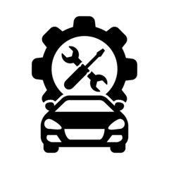 Auto repair icon vectot. Car repair illustration sign. workshop symbol or logo.
