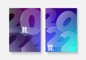 2022 template design with copy space. Strong typography. Colorful and easy to remember. Design for branding, presentation, portfolio, business, education, banner. Vector, illustration