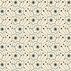 Vector hand drawn ink marks seamless pattern background.