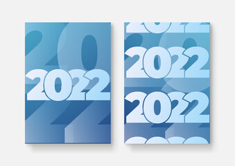 2022 template design with copy space. Strong typography. Colorful and easy to remember. Design for branding, presentation, portfolio, business, education, banner. Vector, illustration