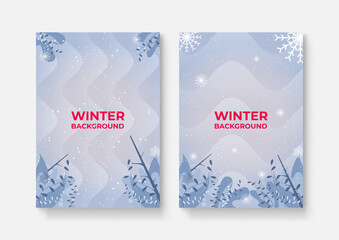 Winter sale cover design background