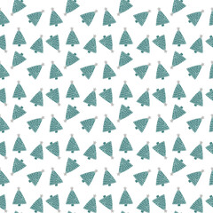 Seamless pattern of Christmas tree on white surface