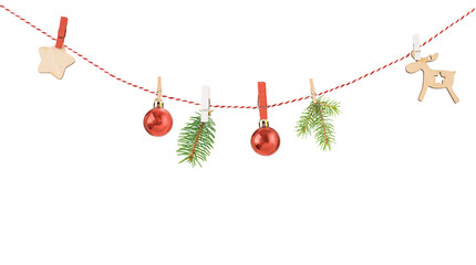 Christmas garland isolated on white background 