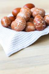 easter eggs in a basket
