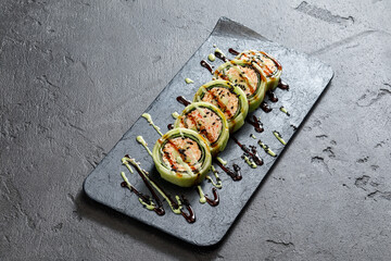 sushi rolls on a plate