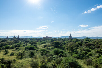 Fototapeta premium view of the city in Bagan, Myanmar 