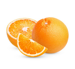 Fresh orange isolated on white background