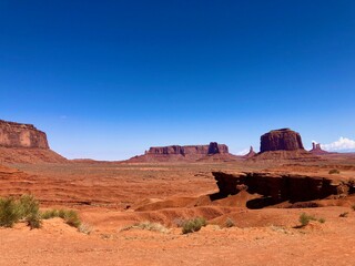 Fototapeta premium Monument Vally,John Ford Point. Monument Valley on the American Indian Reservation near Utah and Arizona in the western United States. The view from John Ford Point.