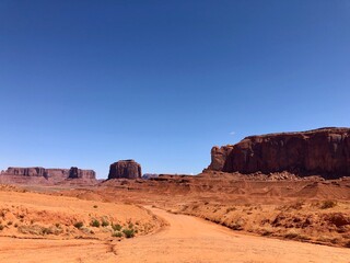 Fototapeta na wymiar Monument Valley on the American Indian Reservation ,Indian rote 42.