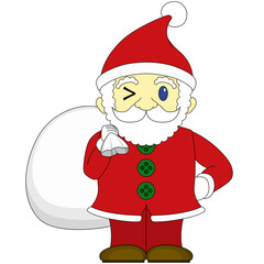 サンタクロースのイラスト（ウィンク）