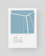 Abstract Placard, Poster, Flyer, Banner Design, Blank, Document. Minimal illustration on vertical A4 format. Original geometric shapes composition.