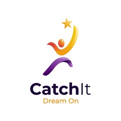 Obraz premium creative people logo catch star logo