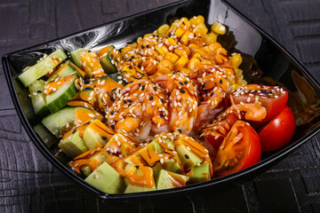 Hawaian cuisine - Poke with shrimps