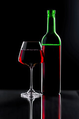 Glasses of wine on a black background.