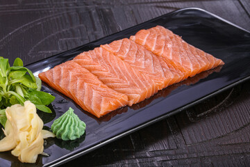 Japanese cuisine Sashimi with salmon