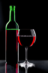 Glasses of wine on a black background.