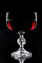 Glasses of wine on a black background.