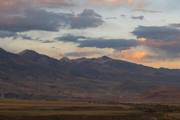 sunset in the mountains